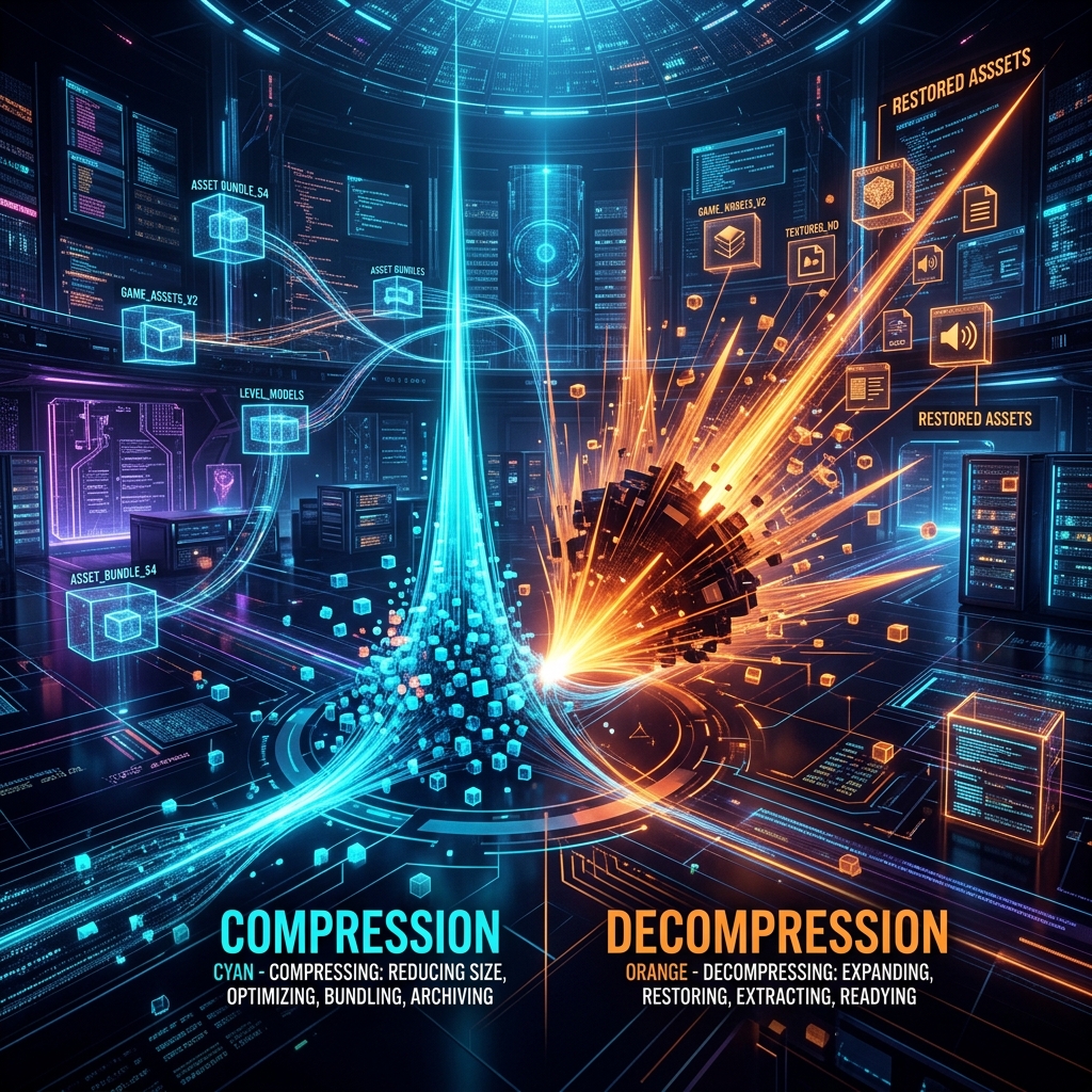 Eliminating main thread freezes (spikes) and asynchronous load delays with LZMA decompression when loading Addressables/AssetBundles