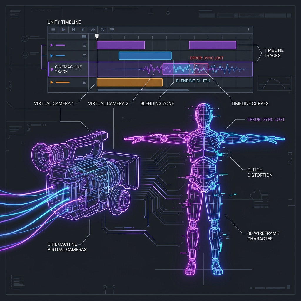 Steps to resolve the 1-frame T-pose (initial posture) glitch and camera shake that occur when Timeline and Cinemachine are linked