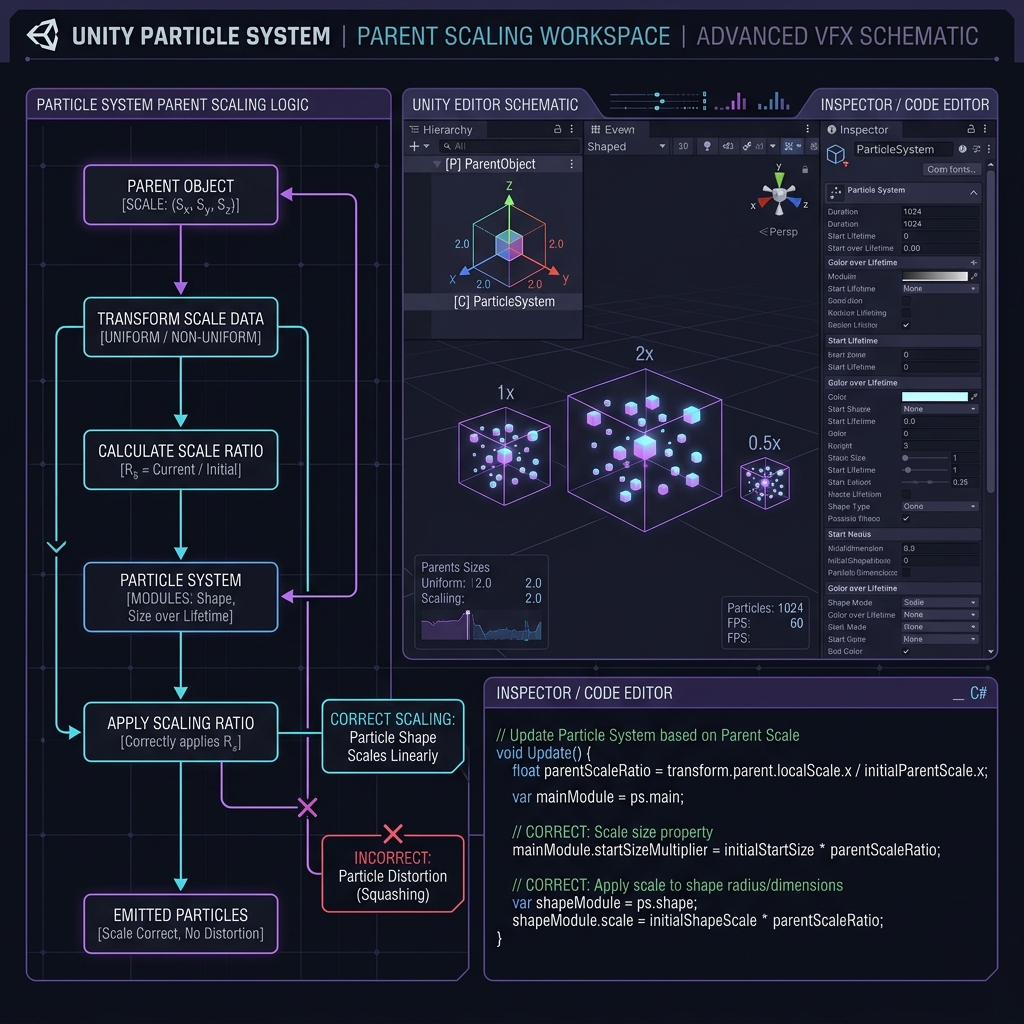 Countermeasures for the problem that the scale of Particle System does not follow the scaling of the parent object in Unity