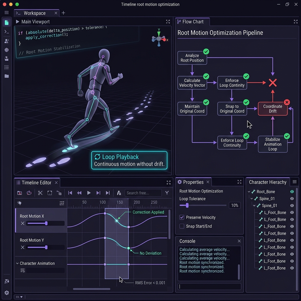 During loop playback of Animation Track in Timeline, joints and positions gradually shift when playback is repeated (Drift) bug.