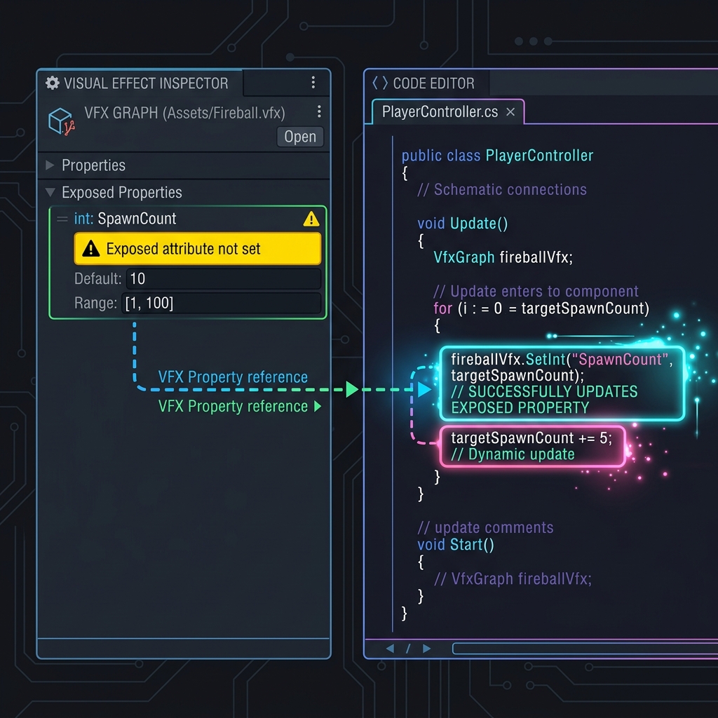 Reason why the value is not updated even when setting external properties such as SetVector and SetTexture from C# in VFX Graph